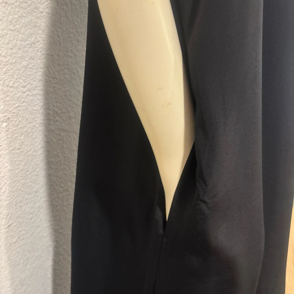 Diane von Furstenberg Vintage Y2K Minimalist Maxi Dress Silk Black Womens 1X - Picture 4 of 9